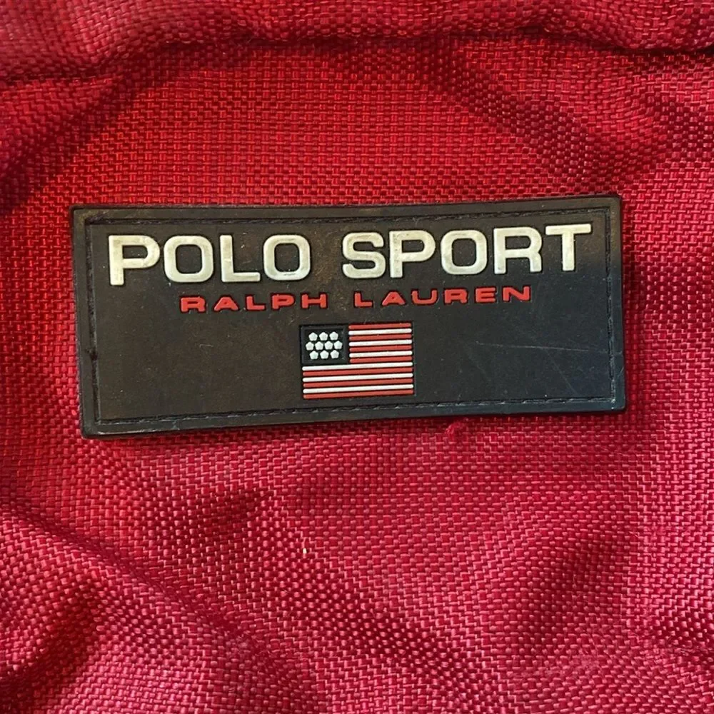 Vintage '90s Polo Sport Ralph Lauren Large Backpack Flag Logos Pockets Street
